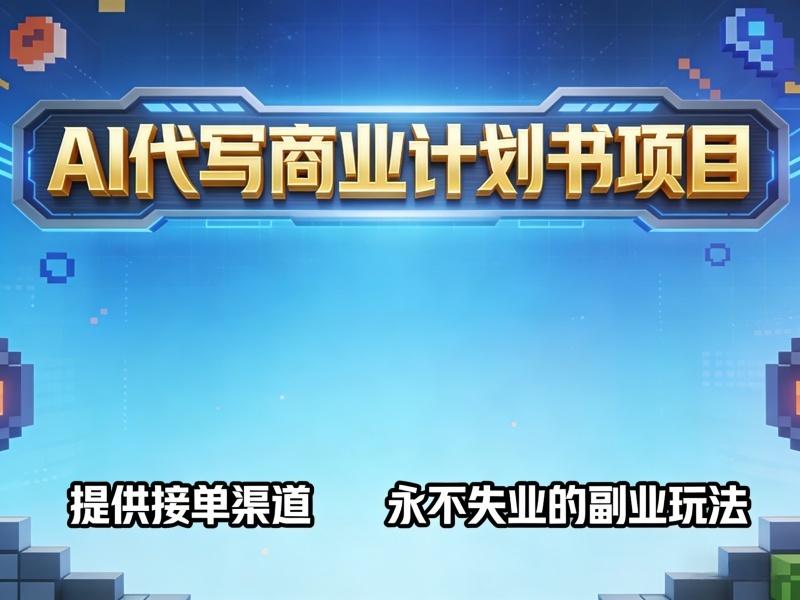 AI代写商业计划书项目，提供接单渠道，永不失业的副业玩法
