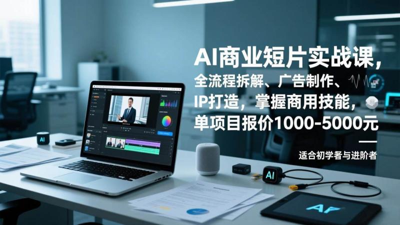 AI商业短片全流程实战课：从广告制作到IP打造，系统掌握商用创作技能