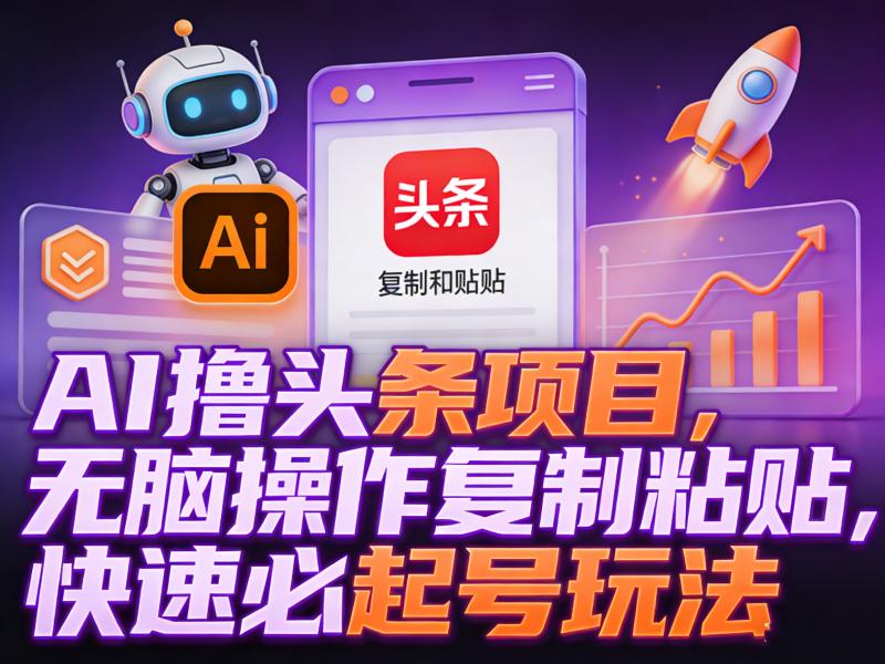AI撸头条项目，无脑操作复制粘贴，快速必起号玩法