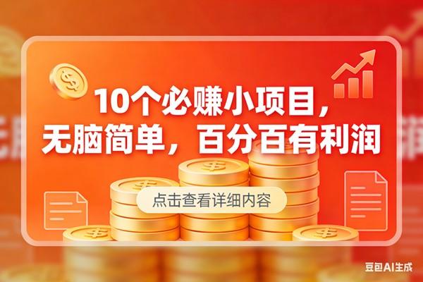 9个必赚小项目、无脑操作简单上手、副业首选日入300加