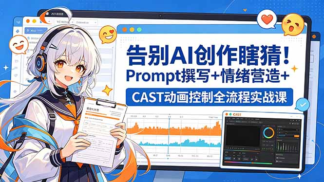 <span style='color:#078a00'>告别AI创作瞎猜!Prompt撰写+情绪营造+CAST动画控制全流程实战课</span>