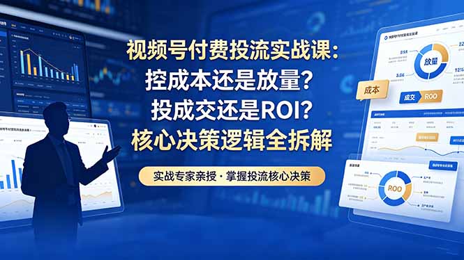<span style='color:#bd7800'>视频号付费投流实战课-5月:控成本还是放量?投成交还是ROI?核心决策逻辑全拆解</span>