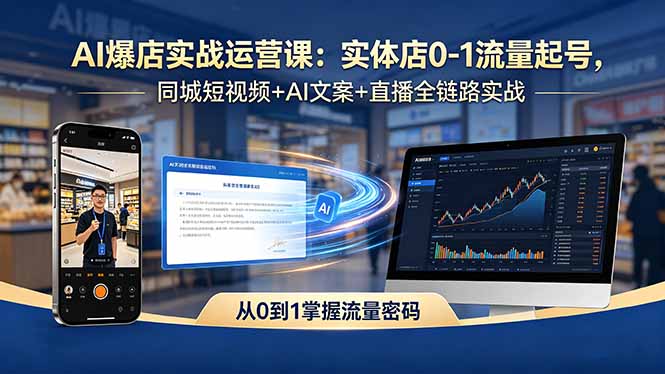 <span style='color:#bd7800'>AI爆店实战运营课:实体店0-1流量起号,同城短视频+AI文案+直播全链路实战</span>