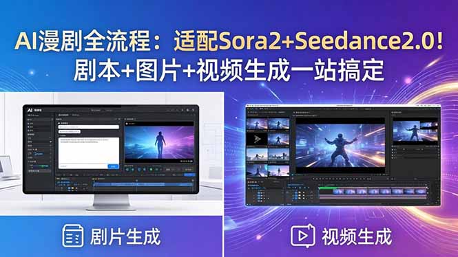 <span style='color:#bd7800'>AI漫剧全流程：适配Sora2+Seedance2.0！剧本+图片+视频生成一站搞定</span>