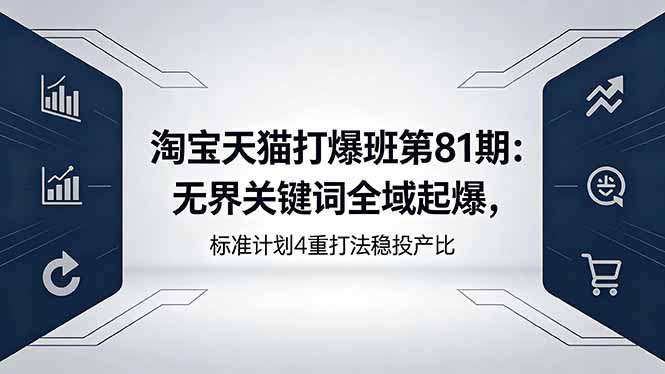 <span style='color:#a100e0'>淘宝天猫打爆班第81期：无界关键词全域起爆，标准计划4重打法稳投产比</span>