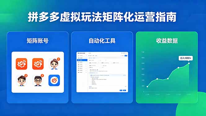 <span style='color:#078a00'>闭眼可复制的拼多多虚拟玩法，矩阵化运营，长期稳定日入</span>