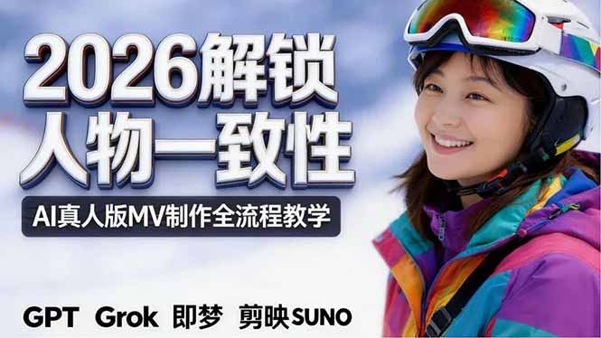 <span style='color:#a100e0'>2026独创解锁人物一致性：AI真人版MV制作，不讲空话，不拼概念，全流程实操</span>
