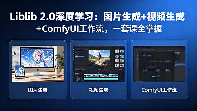 <span style='color:#ff0000'>Liblib 2.0深度学习：图片生成+视频生成+ComfyUI工作流，一套课全掌握</span>