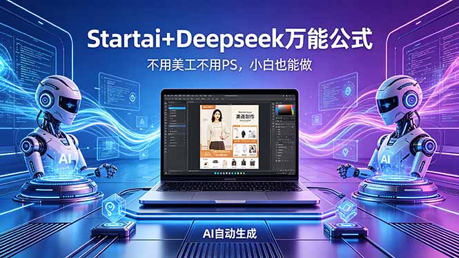 <span style='color:#001aff'>AI自动做电商详情页：Startai+Deepseek万能公式，不用美工不用PS，小白也能做</span>