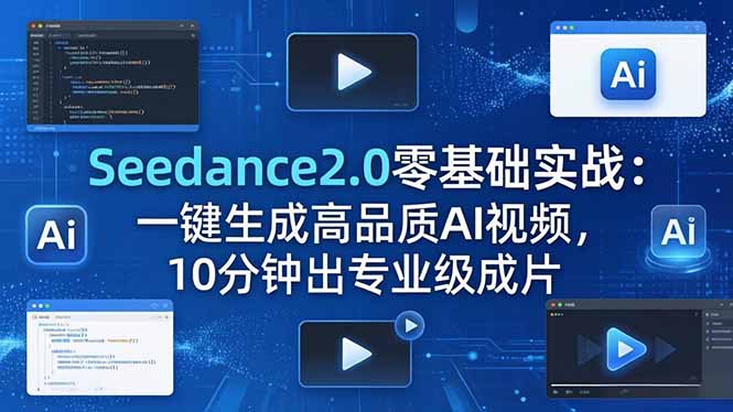 <span style='color:#a100e0'>Seedance2.0零基础实战：一键生成高品质AI视频，10分钟出专业级成片</span>