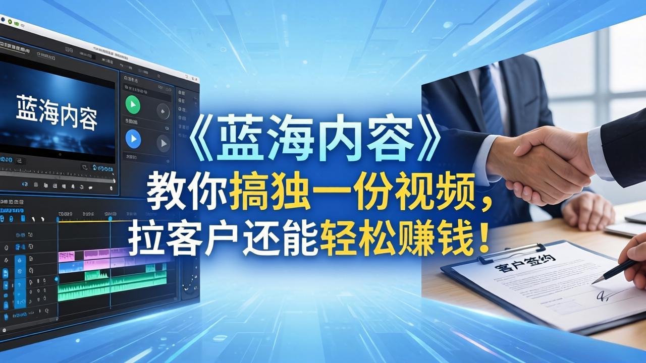 <span style='color:#a100e0'>做视频卷不动了？《蓝海内容》教你搞独一份视频，拉客户还能轻松赚钱</span>