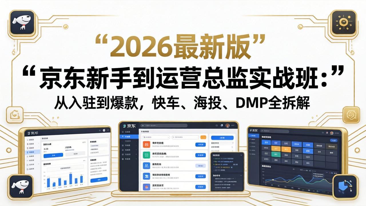 <span style='color:#a100e0'>京东新手到运营总监实战班：从入驻到爆款，快车、海投、DMP全拆解，2026最新版</span>