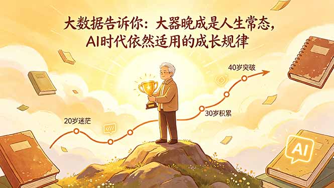 <span style='color:#a100e0'>付费文章：大数据告诉你：大器晚成是人生常态，AI 时代依然适用的成长规律</span>