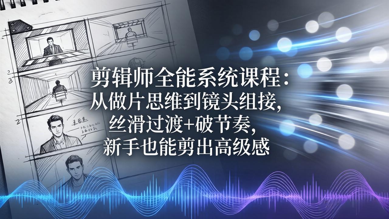 <span style='color:#bd7800'>剪辑师全能系统课程：从做片思维到镜头组接，丝滑过渡+破节奏，新手也能剪出高级感</span>