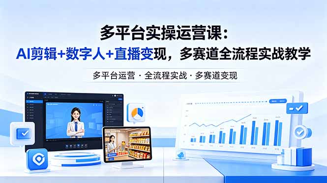 <span style='color:#001aff'>某团队多平台实操运营课-更新26年4月29：AI剪辑+数字人+直播变现，多赛道全流程实战教学</span>