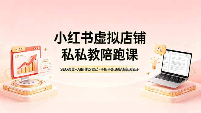 <span style='color:#bd7800'>小红书虚拟店铺私教陪跑课，SEO流量+AI创作双驱动，手把手跑通店铺变现闭环</span>