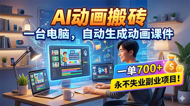 <span style='color:#ff0000'>AI动画搬砖，一台电脑，自动生成动画课件，一单800+ 永不失业副业项目</span>