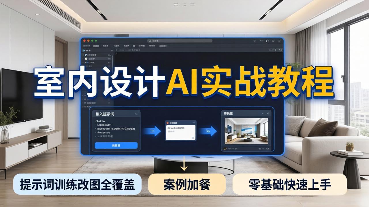 <span style='color:#a100e0'>2026室内设计AI实战教程,提示词训练改图全覆盖,搭配案例加餐,零基础也能快速上手</span>