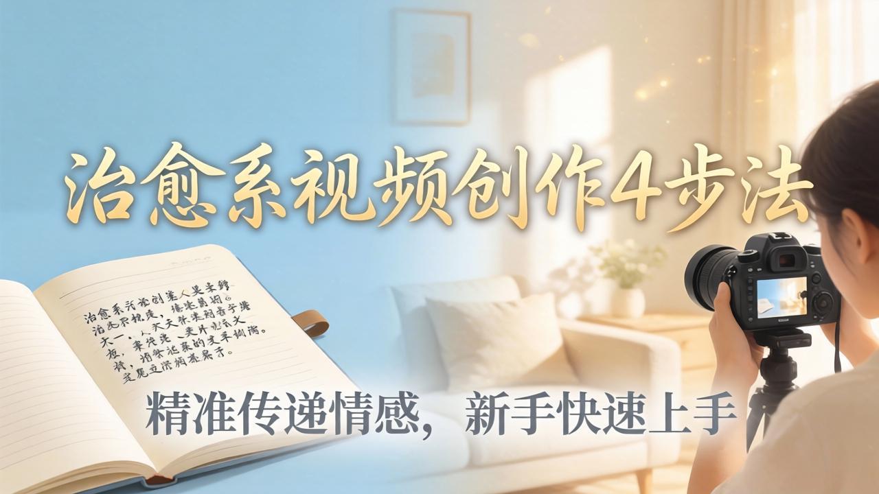 <span style='color:#a100e0'>治愈系视频创作4步法:从文案打磨到画面呈现,精准传递情感,新手快速上手出优质内容</span>