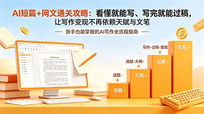 <span style='color:#001aff'>AI短篇+网文通关攻略:看懂就能写、写完就能过稿,让写作变现不再依赖天赋与文笔</span>