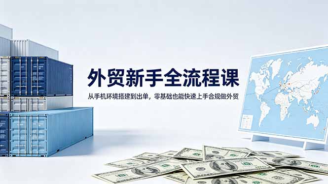 <span style='color:#bd7800'>外贸新手全流程课:从手机环境搭建到出单,零基础也能快速上手合规做外贸</span>