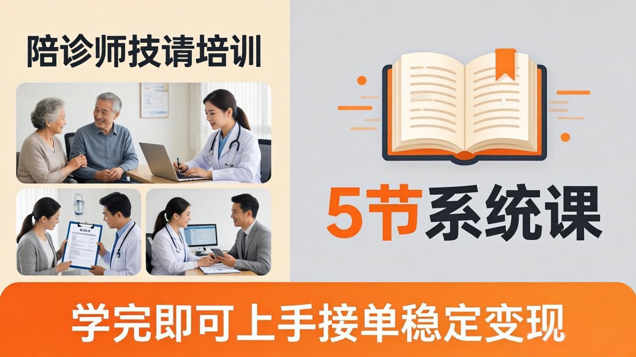 <span style='color:#bd7800'>想做陪诊师不知从何下手?5节系统课教你掌握核心技能,学完即可上手接单稳定变现</span>