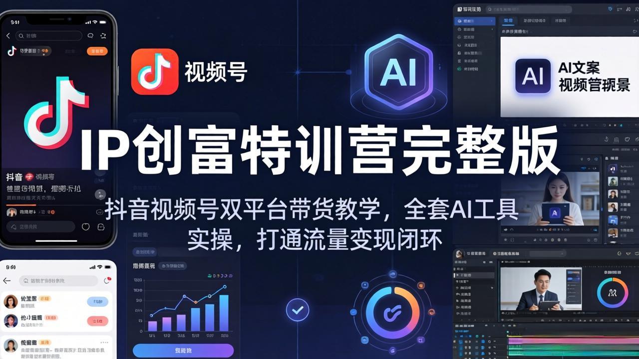 <span style='color:#bd7800'>IP创富特训营完整版:抖音视频号双平台带货教学,全套AI工具实操,打通流量变现闭环</span>