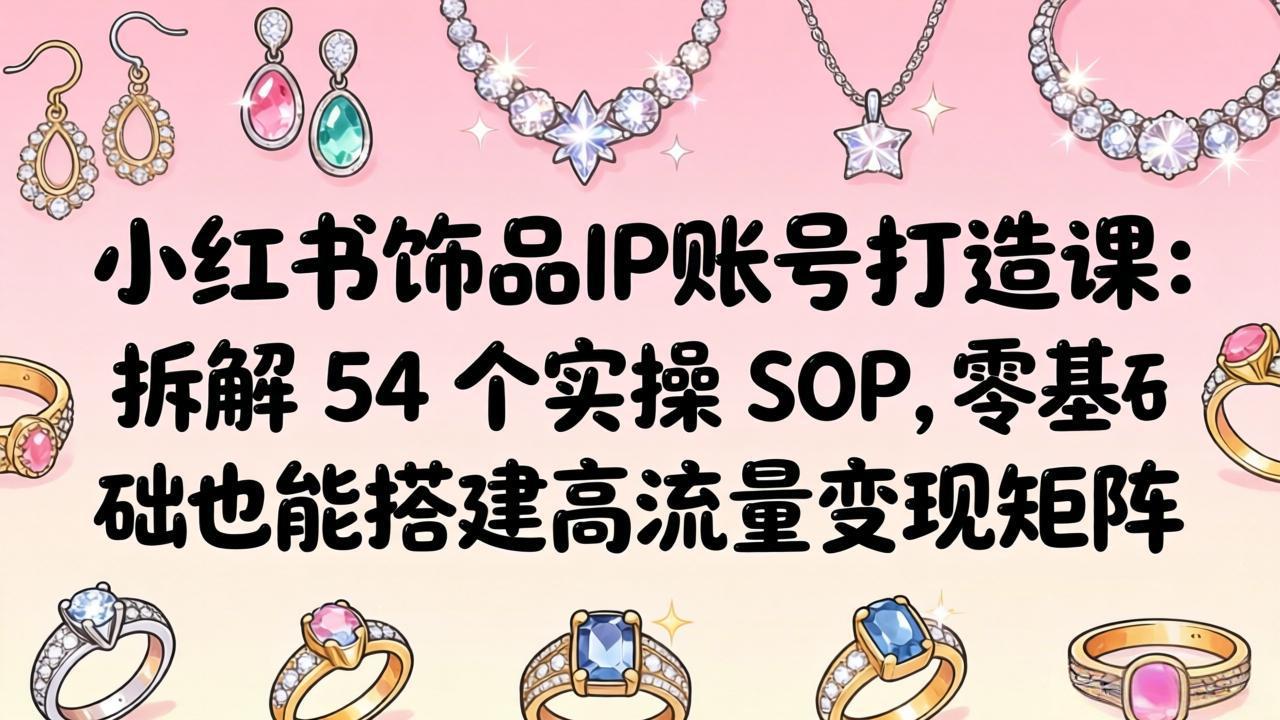 <span style='color:#bd7800'>小红书饰品IP账号打造课:拆解 54 个实操 SOP,零基础也能搭建高流量变现矩阵</span>