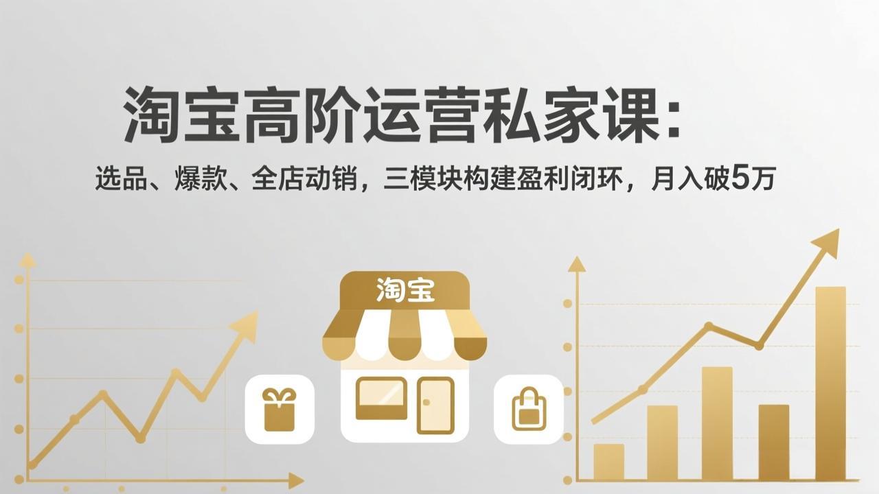 <span style='color:#078a00'>淘宝高阶运营私家课(更新26年4月18):选品、爆款、全店动销,三模块构建盈利闭环,月入破5万</span>