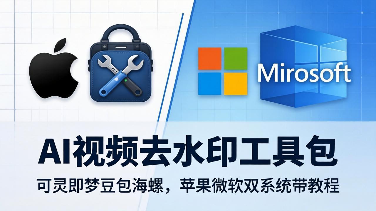 <span style='color:#078a00'>AI视频去水印工具包:可灵即梦豆包海螺,苹果微软双系统带教程</span>