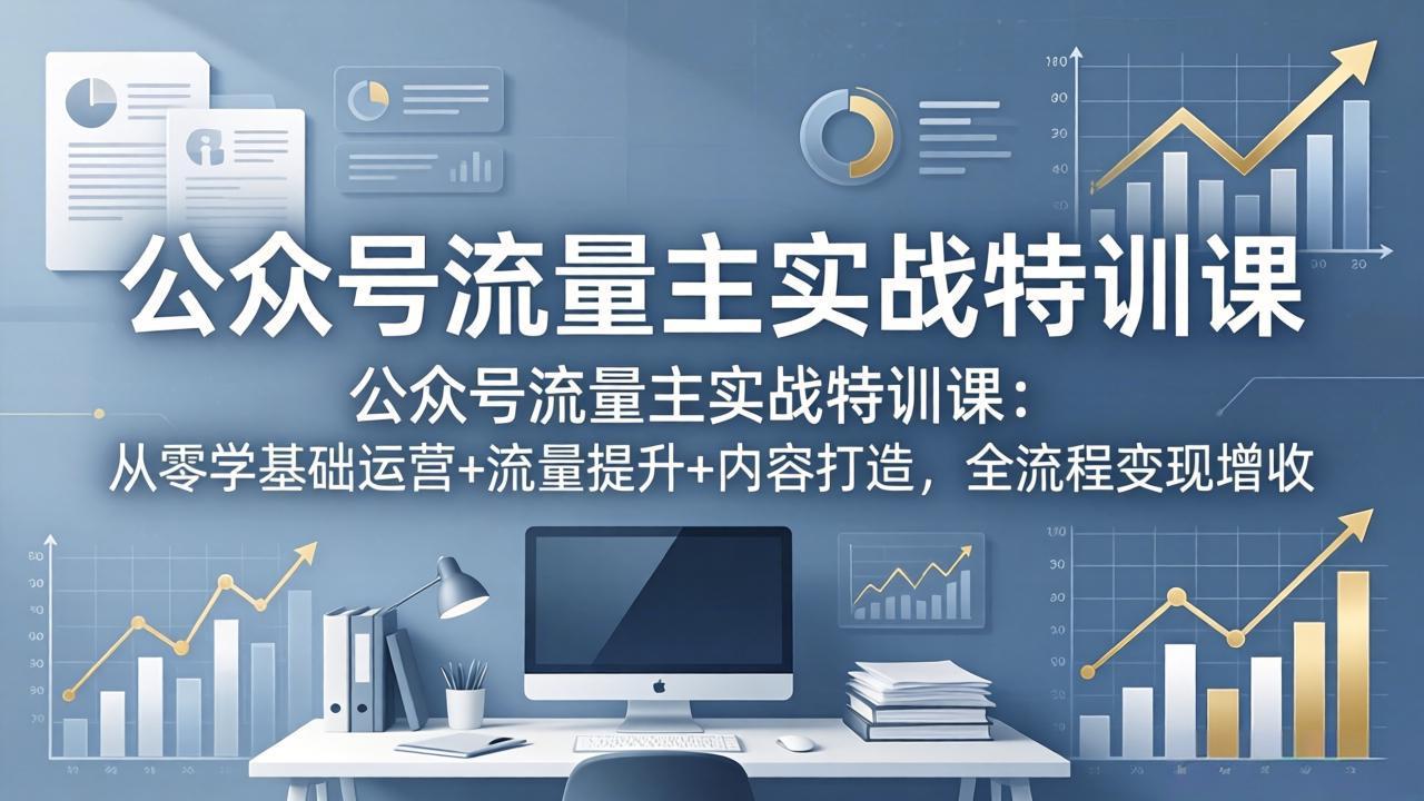 <span style='color:#001aff'>公众号流量主实战特训课:从零学基础运营+流量提升+内容打造,全流程变现增收</span>