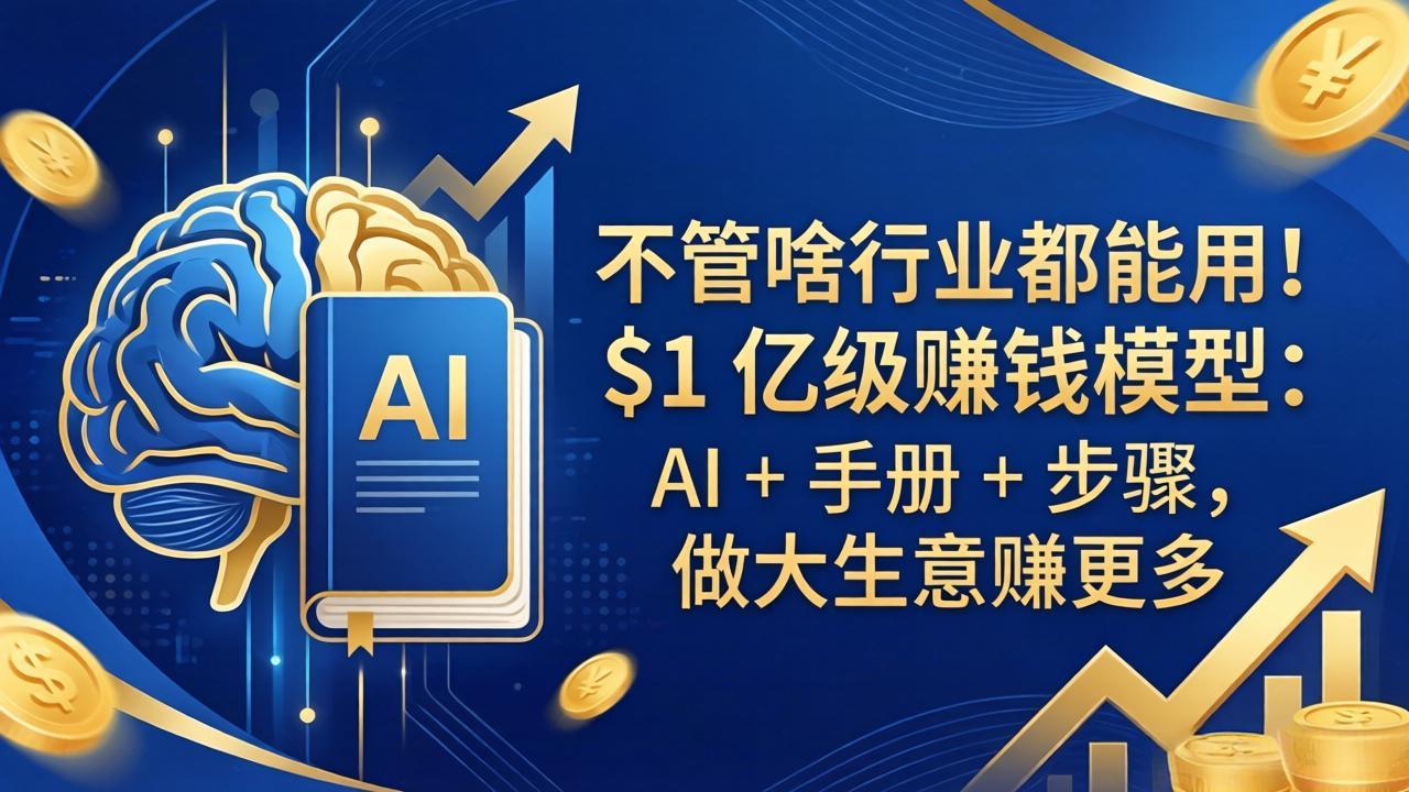 <span style='color:#078a00'>不管啥行业都能用!$1 亿级赚钱模型:AI + 手册 + 步骤,做大生意赚更多</span>