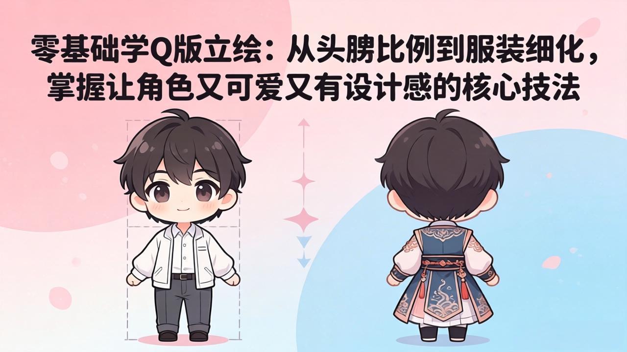 <span style='color:#a100e0'>零基础学Q版立绘:从头身比例到服装细化,掌握让角色又可爱又有设计感的核心技法</span>