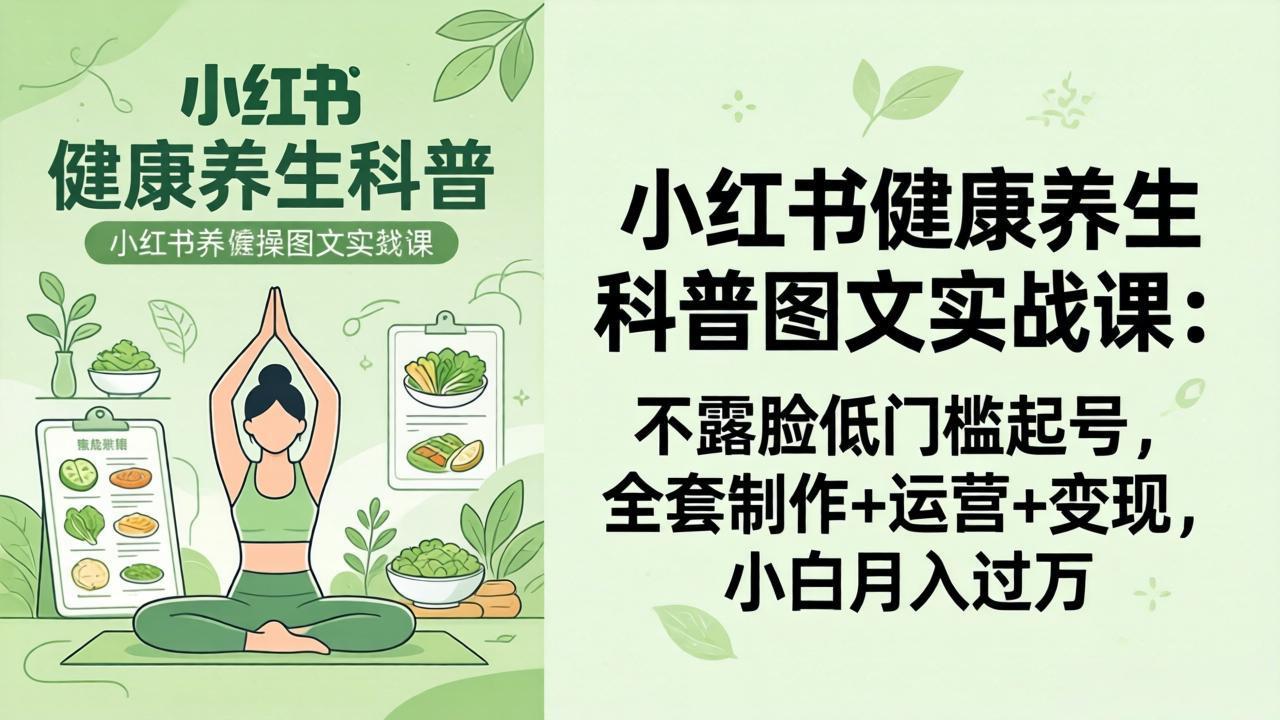 <span style='color:#001aff'>2026小红书健康养生科普图文实战课:不露脸低门槛起号,全套制作+运营+变现,小白月入过万</span>