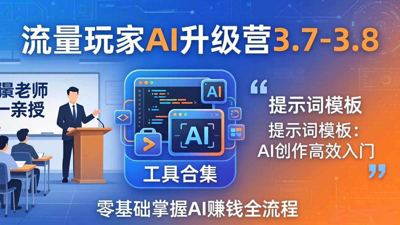 <span style='color:#078a00'>流量玩家AI升级营3.7-3.8全套资料:多老师亲授+工具合集+提示词模板,零基础掌握AI赚钱全流程</span>