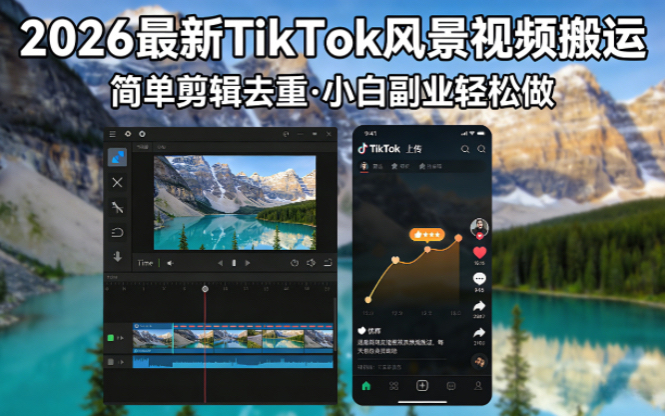 <span style='color:#ff0000'>2026最新TikTok风景视频搬运简单剪辑去重小白副业月入</span>