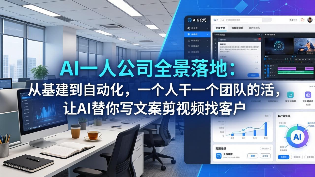 <span style='color:#a100e0'>AI一人公司全景落地-更新:从基建到自动化,一个人干一个团队的活,让AI替你写文案剪视频找客户</span>