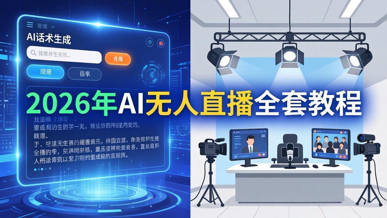<span style='color:#bd7800'>2026年AI无人直播全套教程:OBS安装+软件配置+直播间搭建+话术生成+一键开播实操</span>