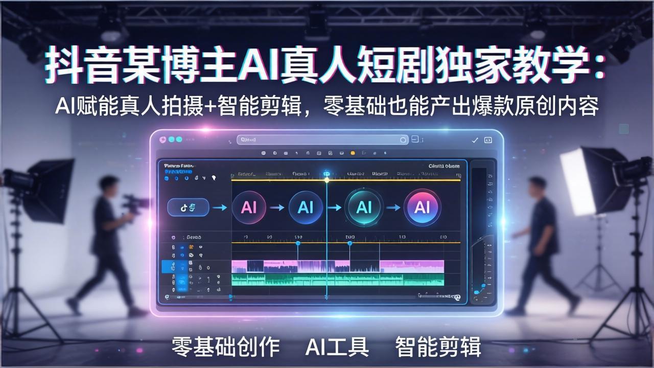 <span style='color:#ff0000'>抖音某博主AI真人短剧独家教学:AI赋能真人拍摄+智能剪辑,零基础也能产出爆款原创内容</span>