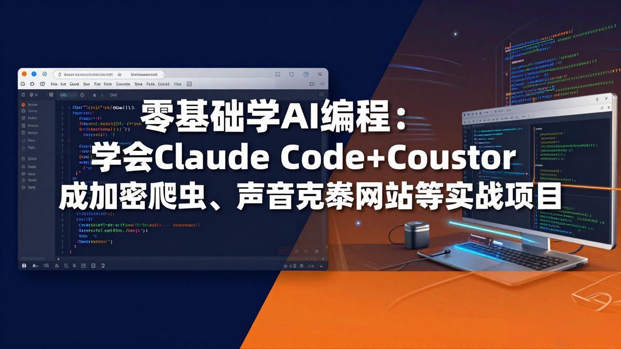 <span style='color:#001aff'>零基础学AI编程:学会Claude Code+Cursor完成加密爬虫、声音克隆网站等实战项目</span>