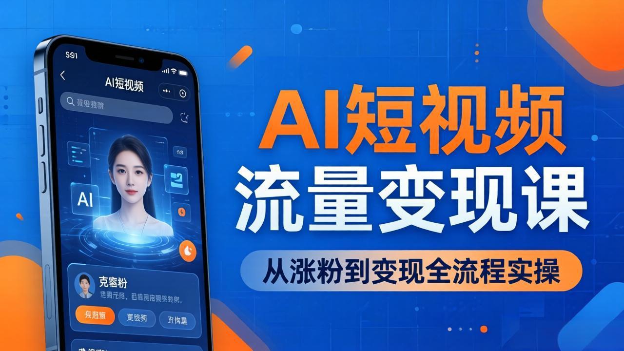 <span style='color:#ff0000'>AI短视频流量变现课：一部手机玩转数字人克隆+爆款制作，从涨粉到变现全流程实操</span>