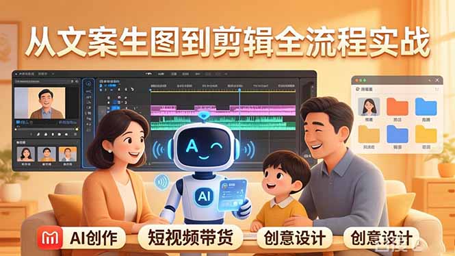 <span style='color:#bd7800'>原创 AI 剧情短视频带货：AI+家庭剧情+带货广告，从文案生图到剪辑全流程实战</span>