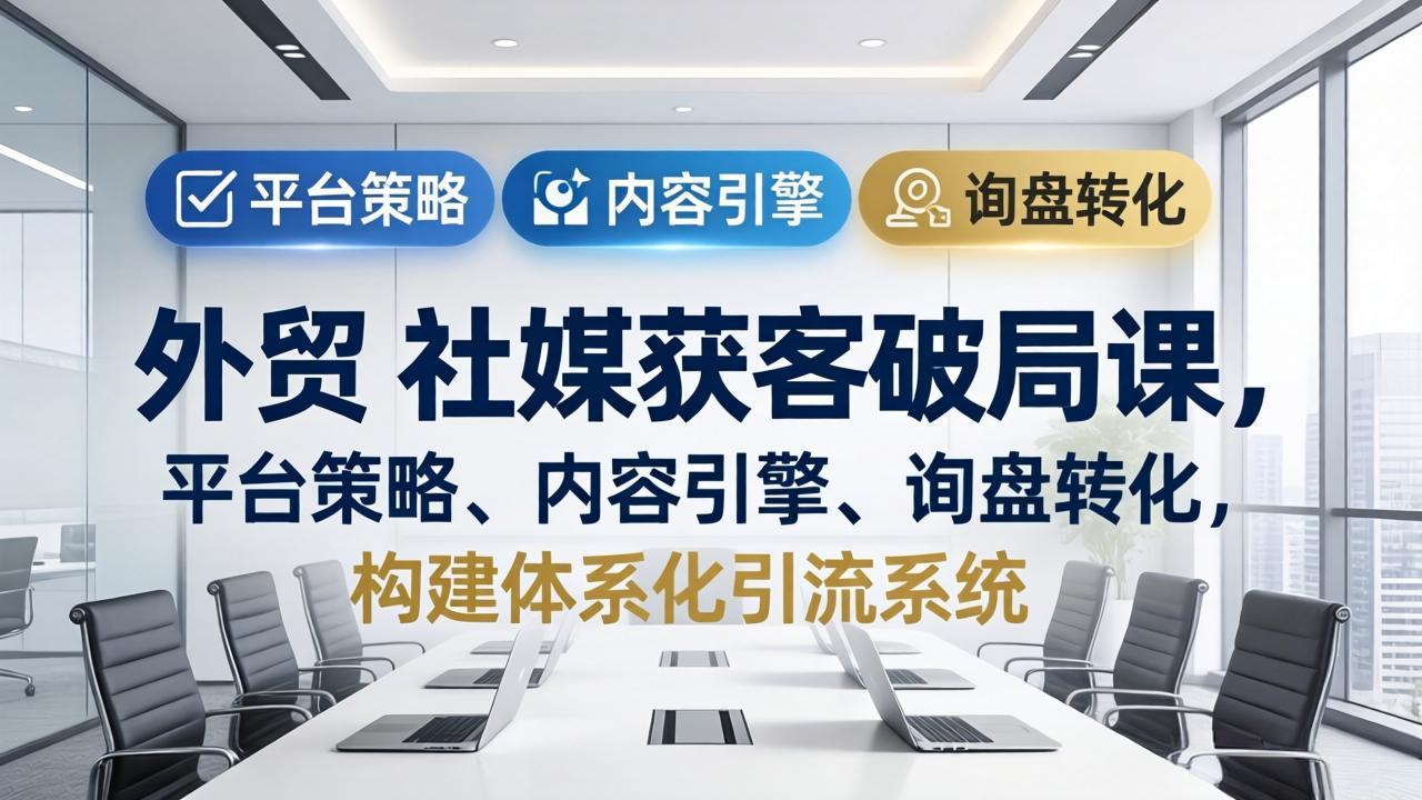 <span style='color:#001aff'>外贸 社媒获客破局课，平台策略、内容引擎、询盘转化，构建体系化引流系统（更新26年3月</span>