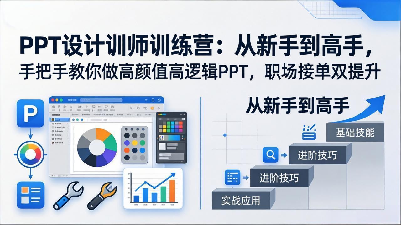 <span style='color:#078a00'>PPT设计训师训练营：从新手到高手，手把手教你做高颜值高逻辑PPT，职场接单双提升</span>
