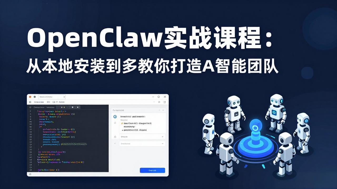 <span style='color:#ff0000'>OpenClaw实战课程：从本地安装到多Agent协同，手把手教你打造AI智能团队</span>