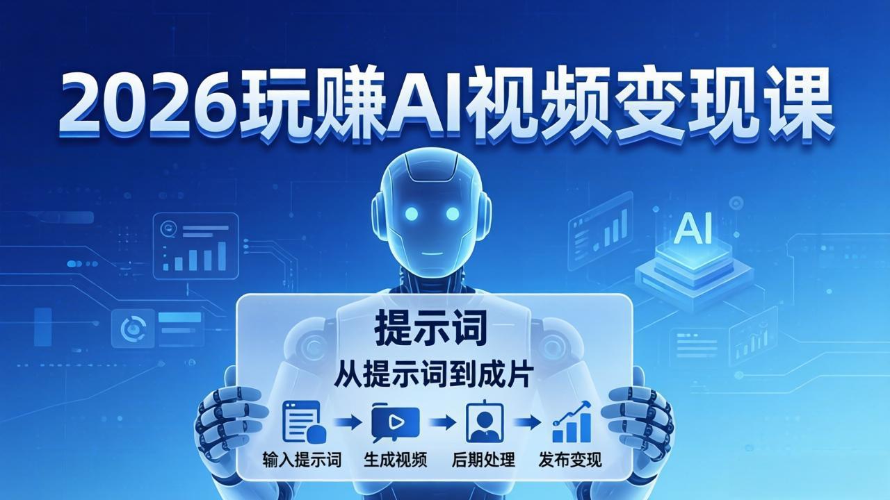 <span style='color:#ff0000'>2026玩赚AI视频变现课：掌握 AI 视频全流程技能，从提示词到成片高效产出</span>