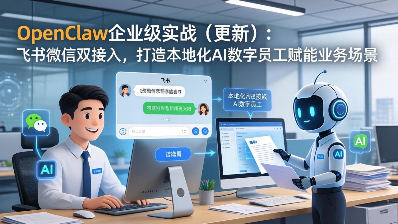 <span style='color:#a100e0'>OpenClaw企业级实战（更新）：飞书微信双接入，打造本地化AI数字员工赋能业务场景</span>