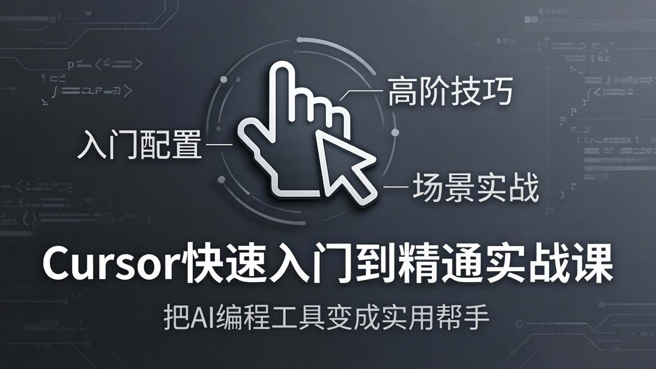 <span style='color:#078a00'>Cursor快速入门到精通实战课：入门配置+高阶技巧+场景实战，把AI编程工具变成实用帮手</span>