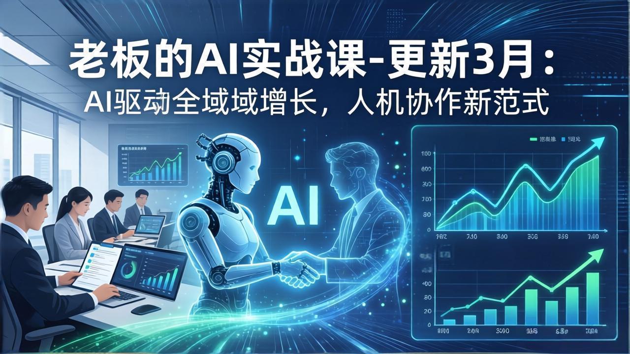 <span style='color:#078a00'>老板的AI实战课-更新3月：AI驱动全域增长，人机协作新范式，用AI提高企业效率、利润与竞争力</span>