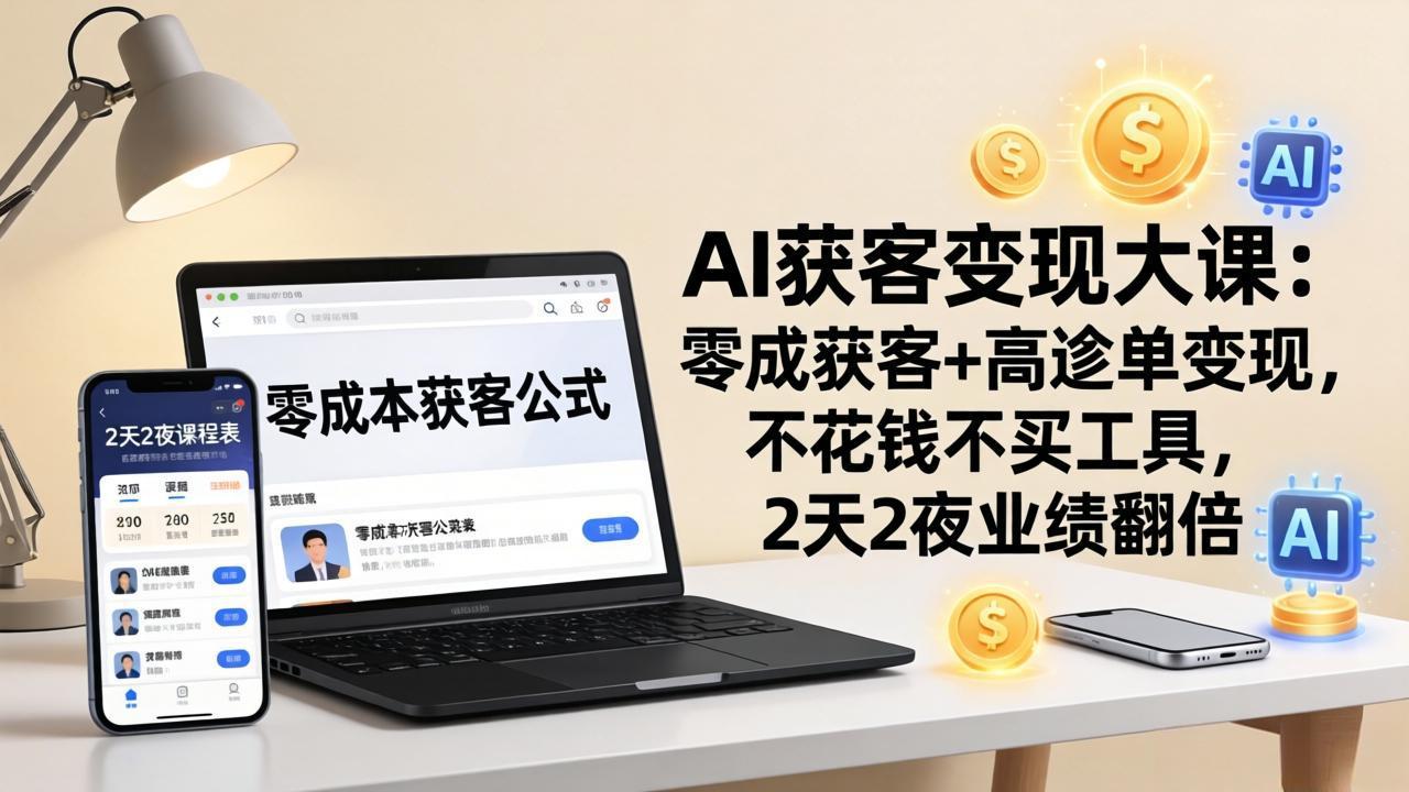 <span style='color:#bd7800'>AI获客变现大课：零成本获客+高客单变现，不花钱不买工具，2天2夜业绩翻倍</span>